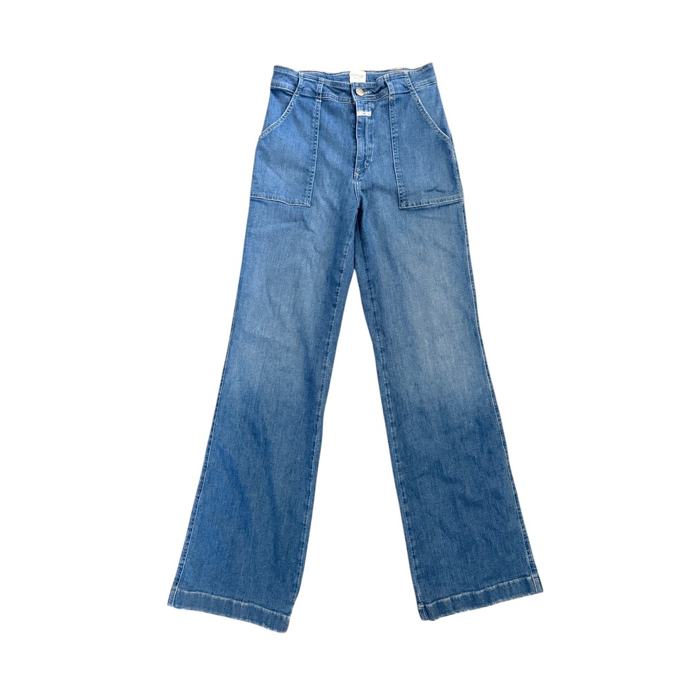 CLOSED Made in Italy Wide Leg Jeans 27 Organic Cotton High Rise Patch Pocket